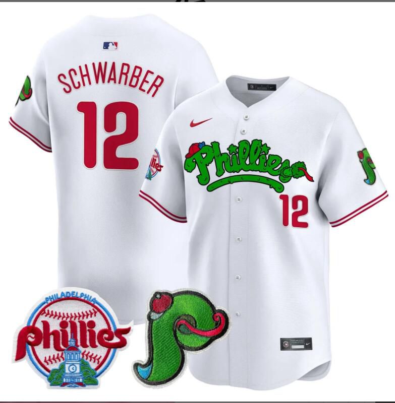 Men Philadelphia Phillies 12 Schwarber white Limited 2024 MLB Nike jersey